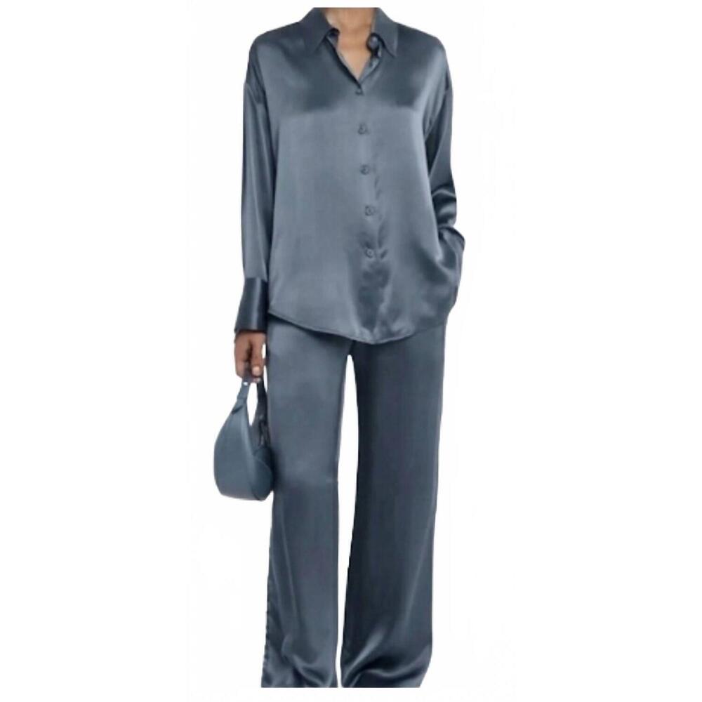 NEW SABLYN benton button down top in smoky blue